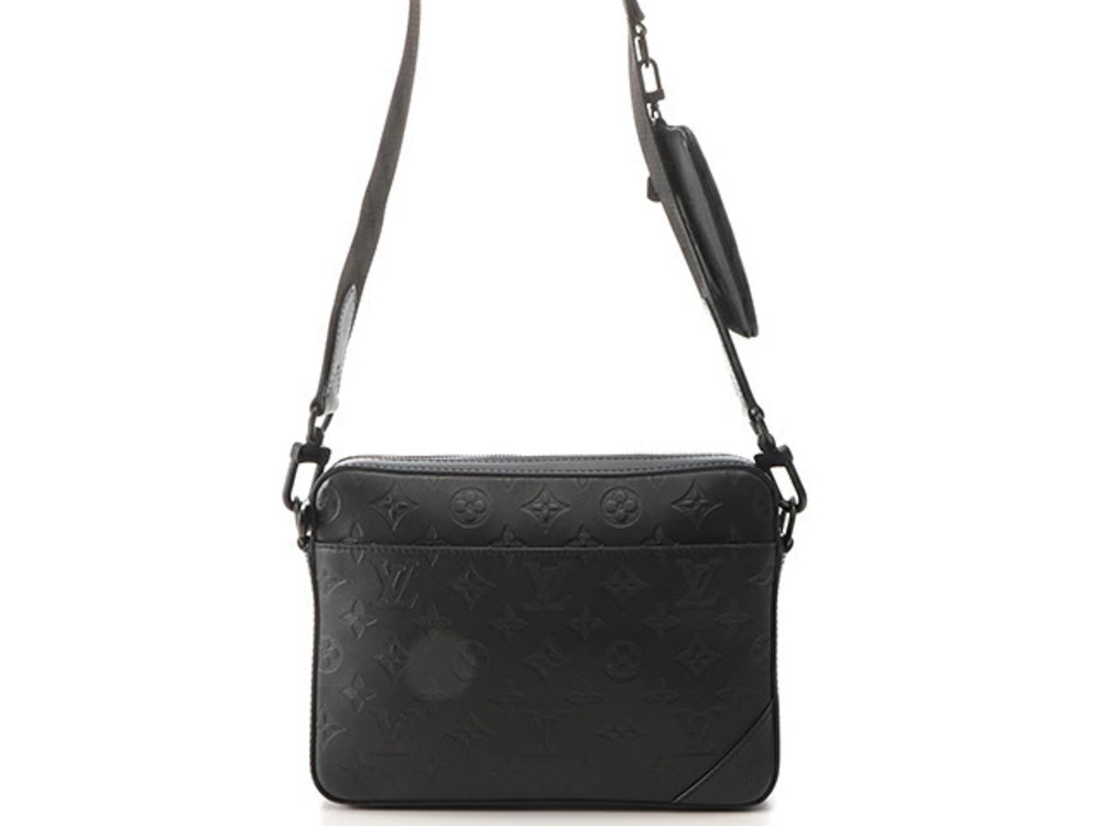 LOUIS VUITTON Duo Messenger Mono Shadow Black